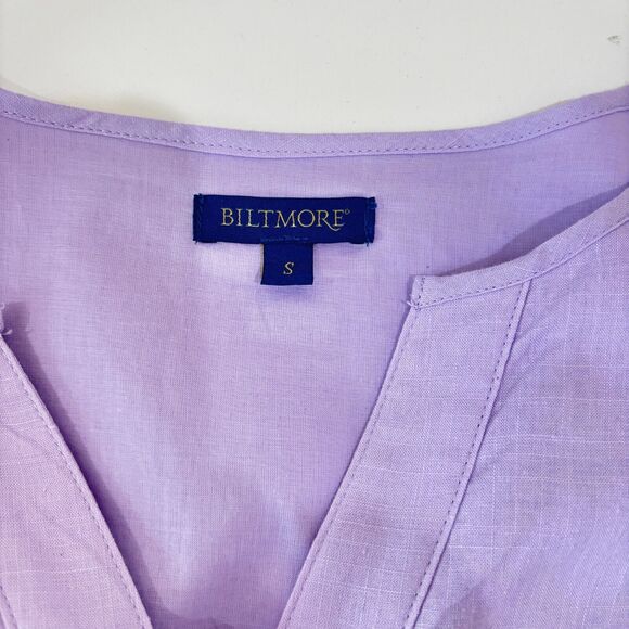 Biltmore Purple Maxi Dress sz S Linen Tiered Boho Cottagecore Romantic Pastel - Picture 12 of 14